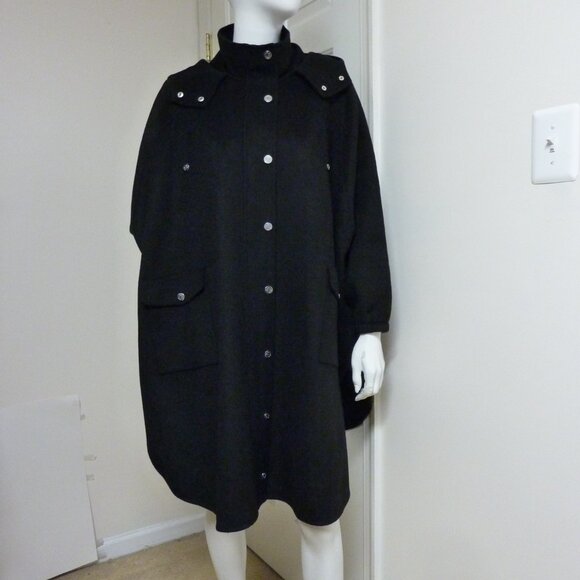 Maje Gape Oversized Hooded woven Coat - Picture 10 of 14